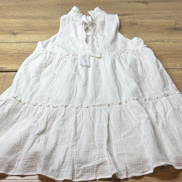 Women’s Pomander Place Gauze Morgan Swing Tiered Mini Dress White Size Large - Picture 7 of 9